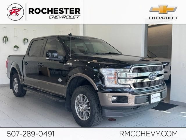 2018 Ford F-150 King Ranch in Black — front three-quarter view