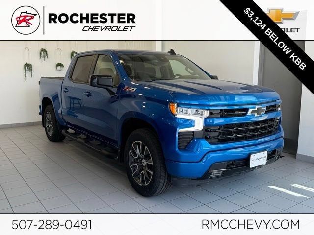 2023 Chevrolet Silverado 1500 RST in Glacier Blue Metallic — front three-quarter view