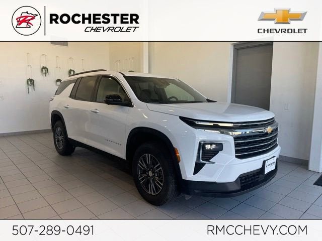 2026 Chevrolet Traverse LT in Summit White — front three-quarter view