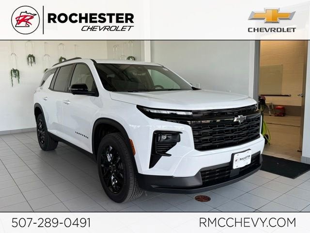 2026 Chevrolet Traverse LT in Summit White — front three-quarter view