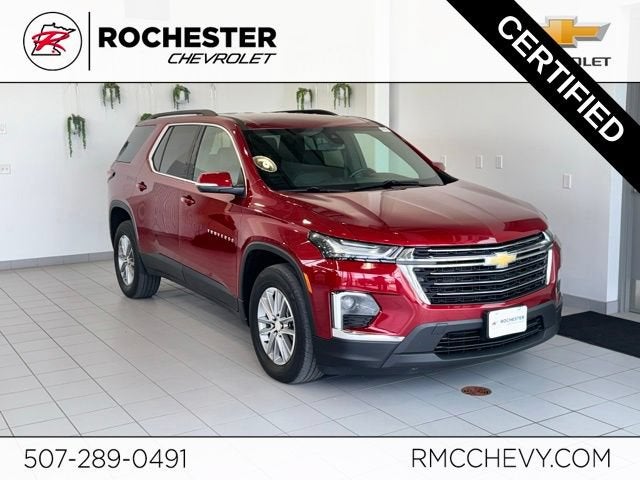 2023 Chevrolet Traverse LT Leather in Radiant Red Tintcoat — front three-quarter view