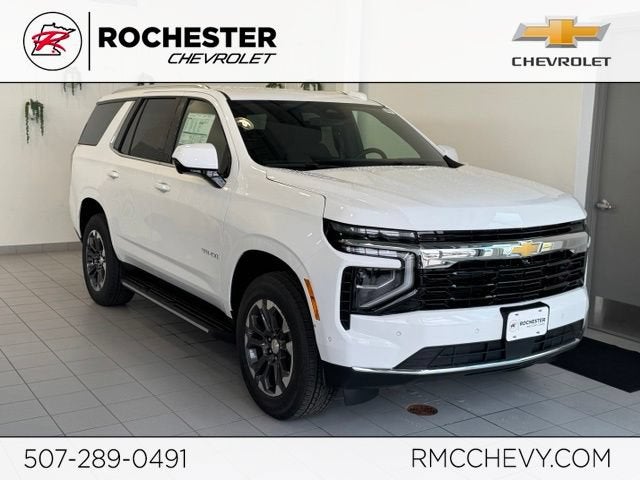 2026 Chevrolet Tahoe LS in Summit White — front three-quarter view