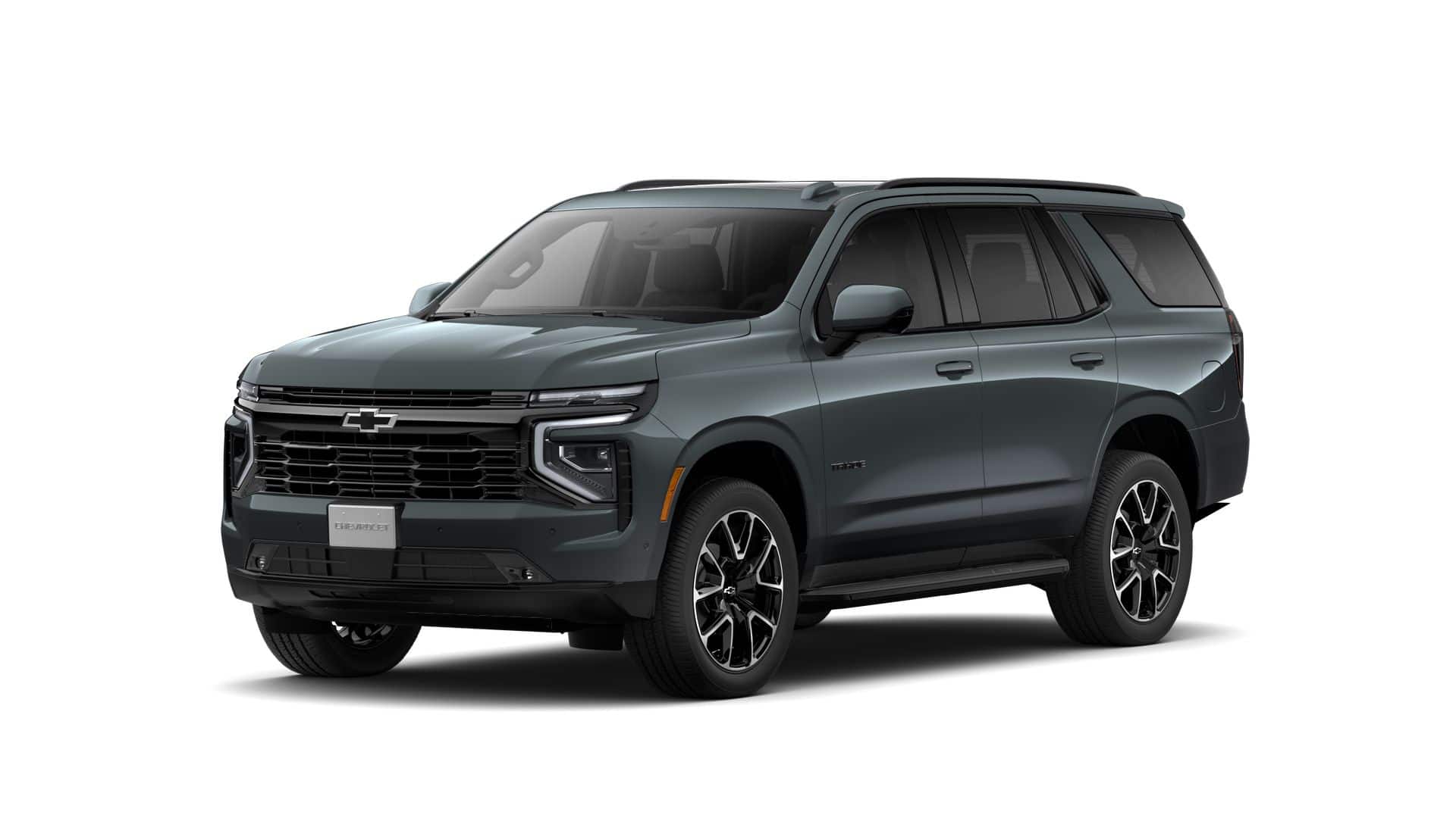 2026 Chevrolet Tahoe RST in Cypress Gray — front three-quarter view