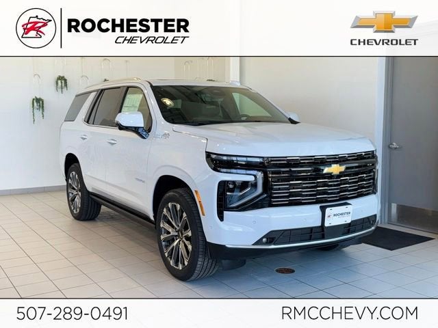 2026 Chevrolet Tahoe High Country in Polar White Tricoat — front three-quarter view
