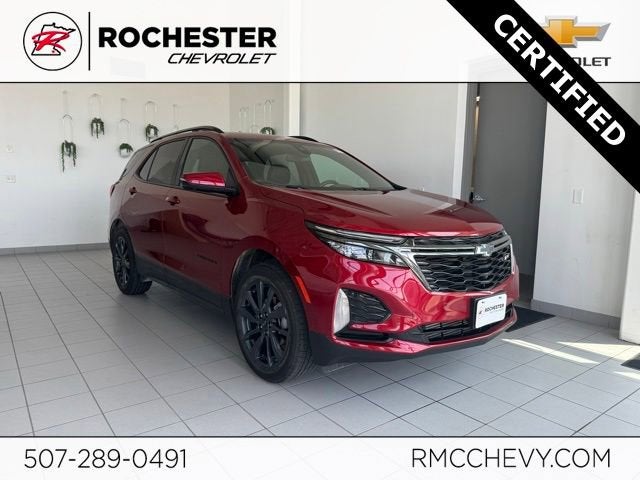 2022 Chevrolet Equinox RS in Cherry Red Tintcoat — front three-quarter view