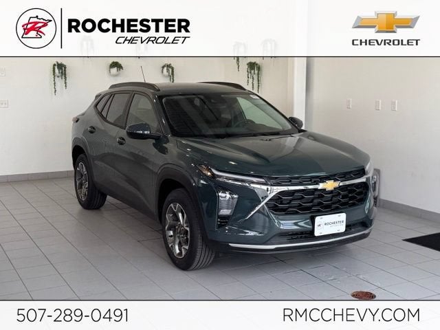 2026 Chevrolet Trax LT in Cypress Gray — front three-quarter view