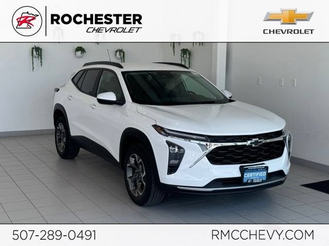 2025 Chevrolet Trax LT in Summit White — front three-quarter view
