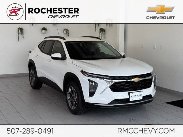 2026 Chevrolet Trax LT in Summit White — front three-quarter view