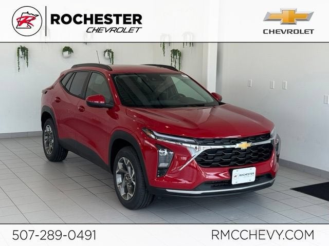 2026 Chevrolet Trax LT in Apex Red — front three-quarter view