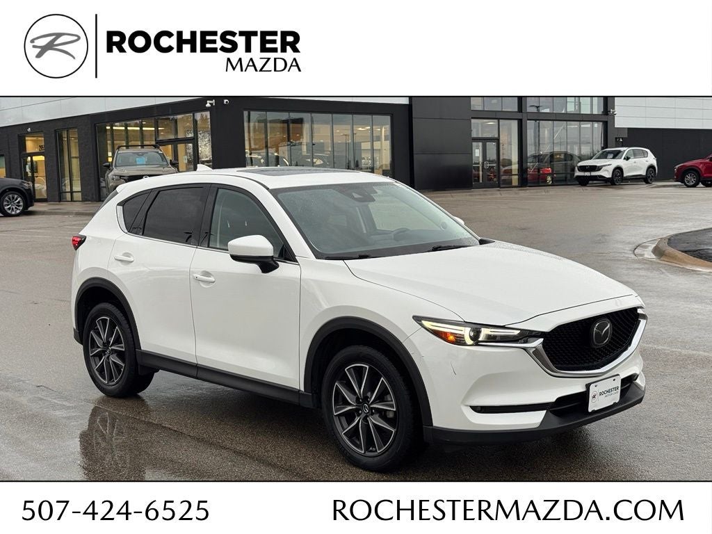 2018 Mazda Mazda CX-5 Grand Touring in Snowflake White Pearl Mica — front three-quarter view