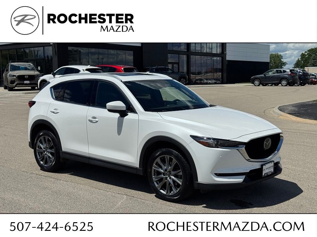 2019 Mazda Mazda CX-5 Signature in Snowflake White Pearl Mica — front three-quarter view