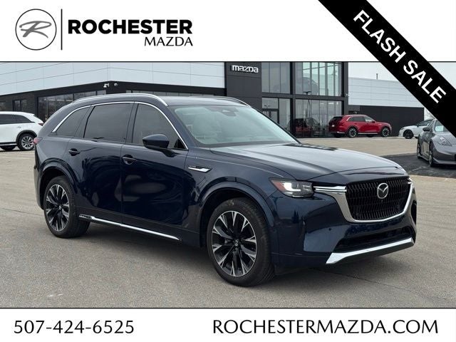 2025 Mazda Mazda CX-90 3.3 Turbo S Premium Plus in Deep Crystal Blue Mica — front three-quarter view