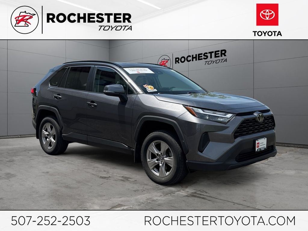 2022 Toyota RAV4 XLE AWD in Magnetic Gray Metallic — front three-quarter view