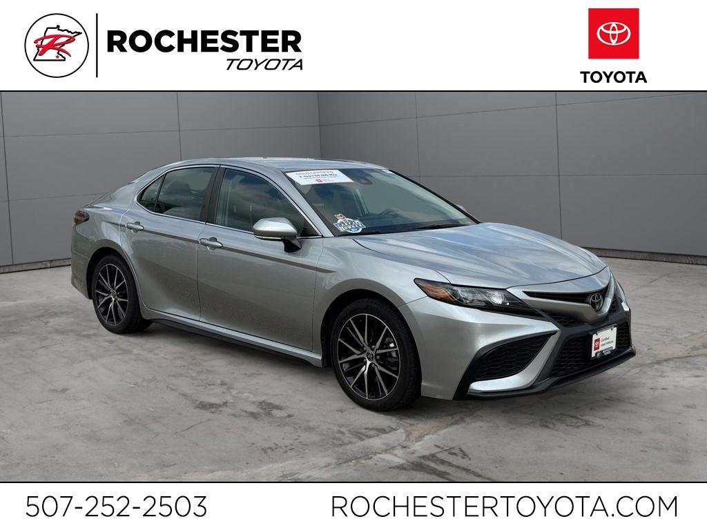 2023 Toyota Camry SE FWD in Celestial Silver Metallic — front three-quarter view