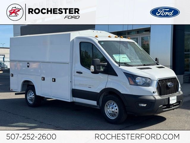 2025 Ford Transit-350 Base w/Knapheide KUV Body in Oxford White — front three-quarter view
