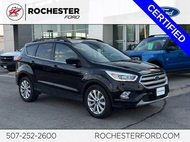 2019 Ford Escape SEL in Agate Black Metallic — front three-quarter view