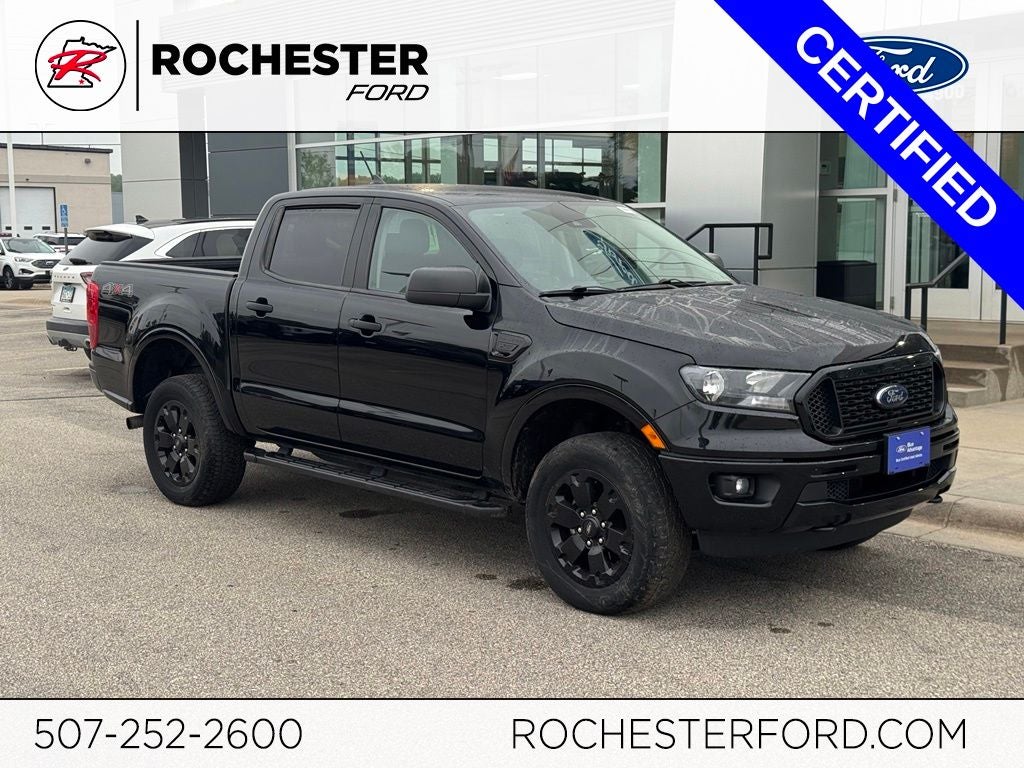 2020 Ford Ranger XLT in Shadow Black — front three-quarter view