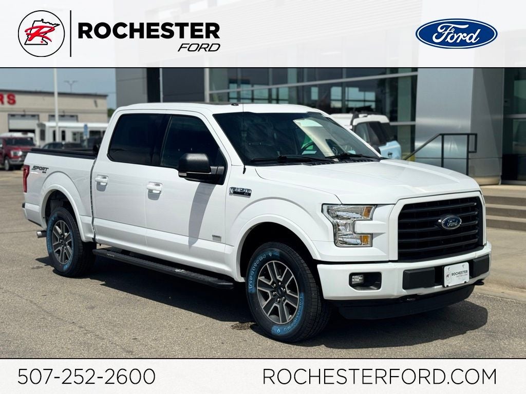 2016 Ford F-150 XLT in Oxford White — front three-quarter view
