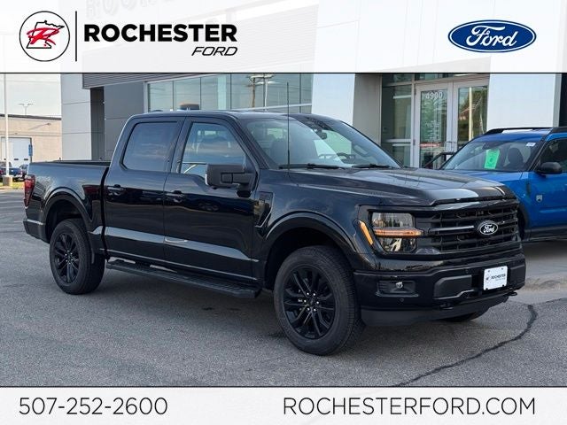 2026 Ford F-150 XLT w/Blue Cruise + Dual Exhast in Agate Black Metallic — front three-quarter view