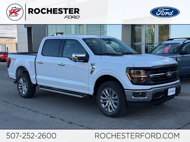 2026 Ford F-150 XLT w/Tailgate Step + FX4 Pkg in Oxford White — front three-quarter view