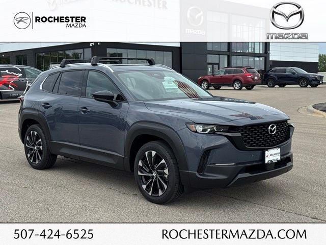 2026 Mazda Mazda CX-50 Hybrid Premium Plus AWD in Polymetal Gray Metallic — front three-quarter view