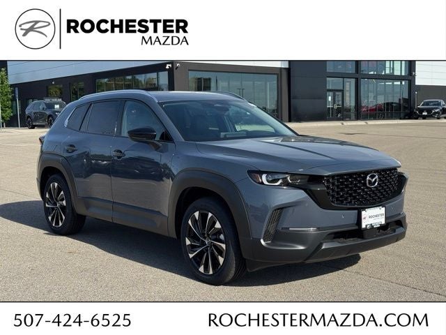 2026 Mazda Mazda CX-50 Hybrid Premium Plus AWD in Polymetal Gray Metallic — front three-quarter view