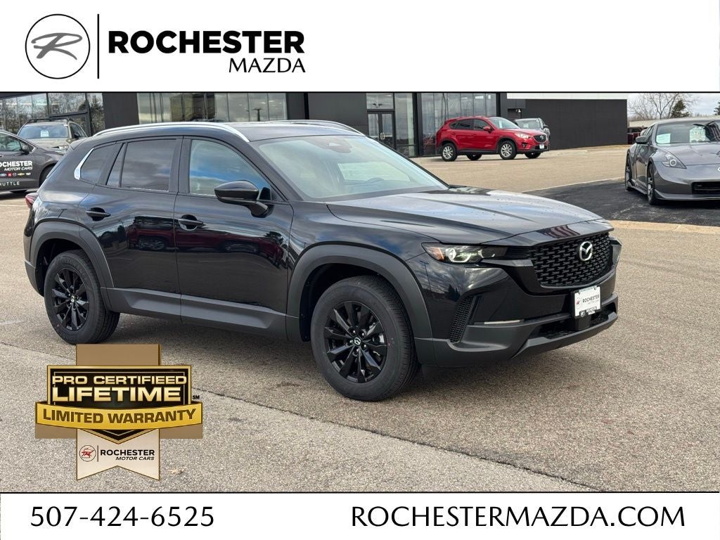 2026 Mazda Mazda CX-50 2.5 S Select AWD in Jet Black Mica — front three-quarter view
