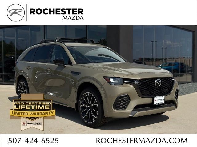2026 Mazda Mazda CX-70 3.3 Turbo S Premium AWD in Zircon Sand Metallic — front three-quarter view