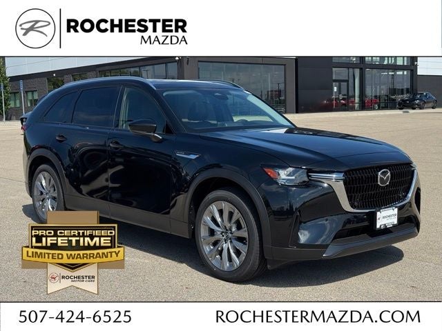 2026 Mazda Mazda CX-90 3.3 Turbo Preferred AWD in Jet Black Mica — front three-quarter view