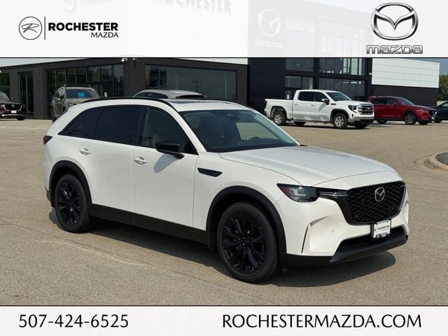 2026 Mazda Mazda CX-90 3.3 Turbo Premium Sport AWD in Rhodium White Premium — front three-quarter view