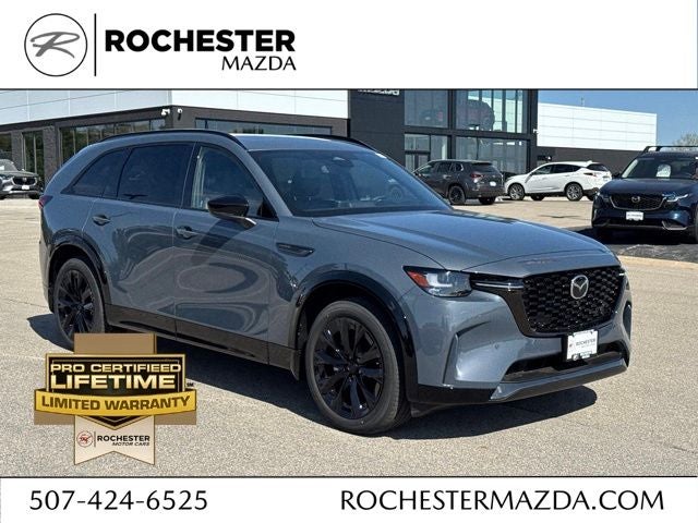 2026 Mazda Mazda CX-90 3.3 Turbo S Premium Sport AWD in Polymetal Gray Metallic — front three-quarter view