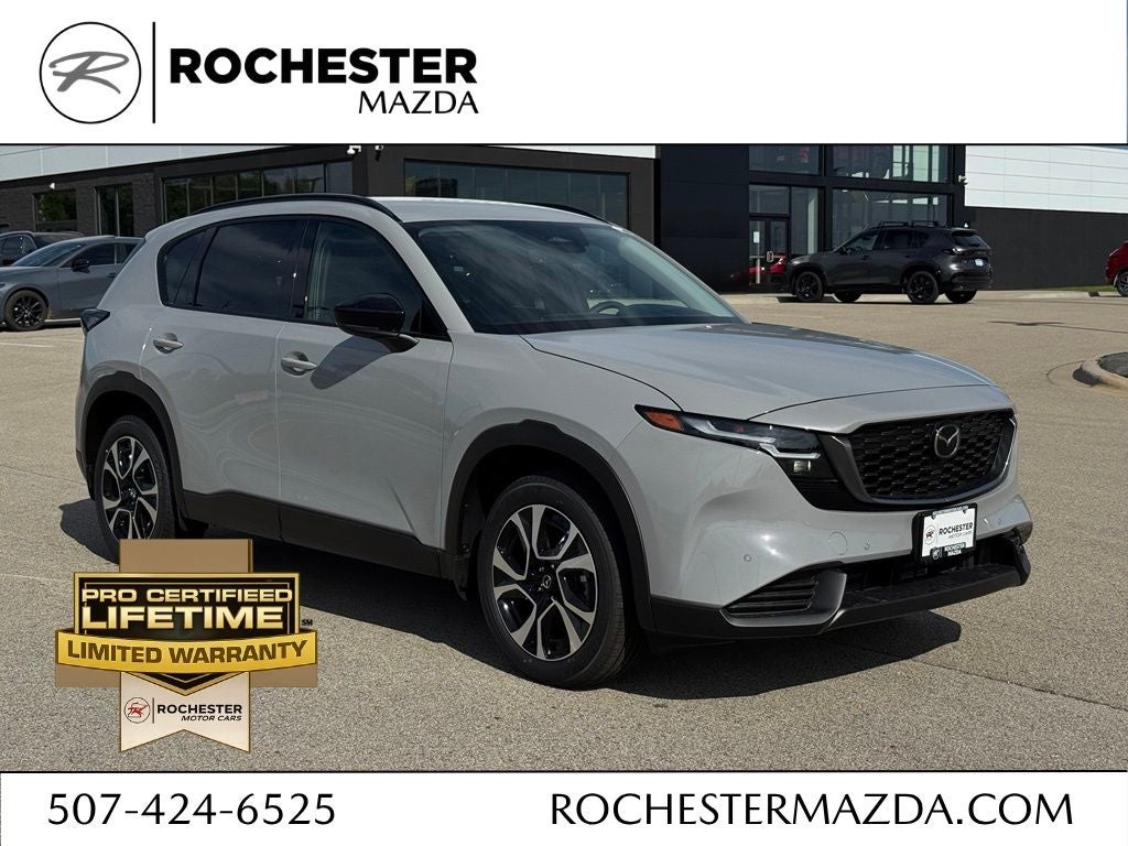 2026 Mazda Mazda CX-5 2.5 S Preferred AWD in Aero Gray Metallic — front three-quarter view