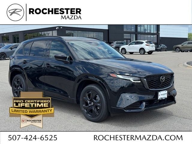 2026 Mazda Mazda CX-5 2.5 S Premium Plus AWD in Jet Black Mica — front three-quarter view