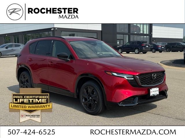 2026 Mazda Mazda CX-5 2.5 S Premium Plus AWD in Soul Red Crystal Metallic — front three-quarter view