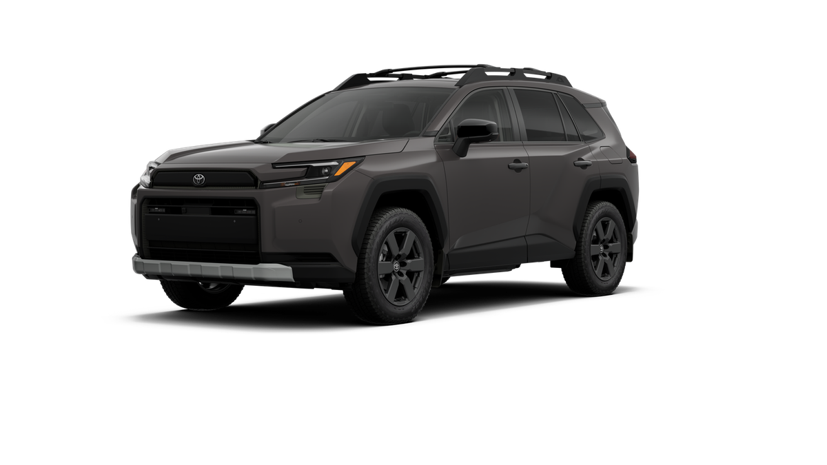 2026 Toyota RAV4 Woodland in Urban Rock — front three-quarter view