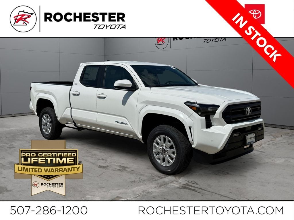 2026 Toyota Tacoma SR5 in Ice Cap — front three-quarter view