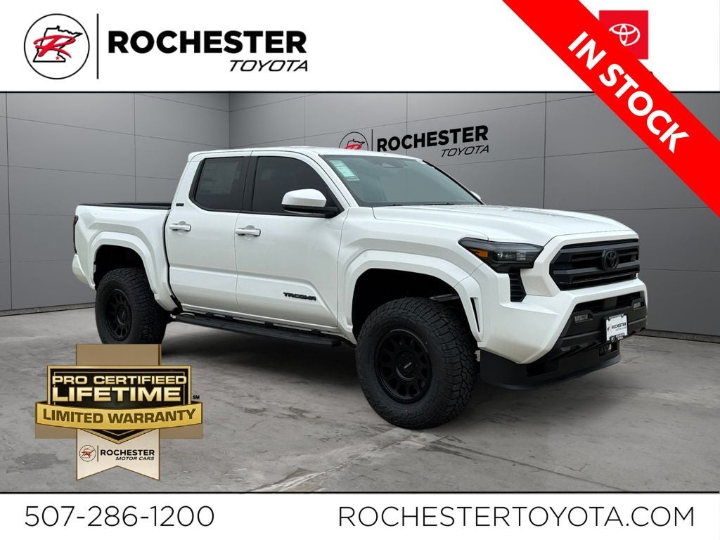 2026 Toyota Tacoma SR5 in Ice Cap — front three-quarter view