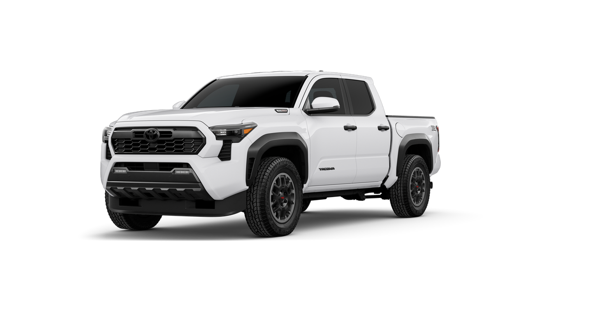 2026 Toyota Tacoma i-FORCE MAX TRD Off-Road i-FORCE MAX in Ice Cap — front three-quarter view