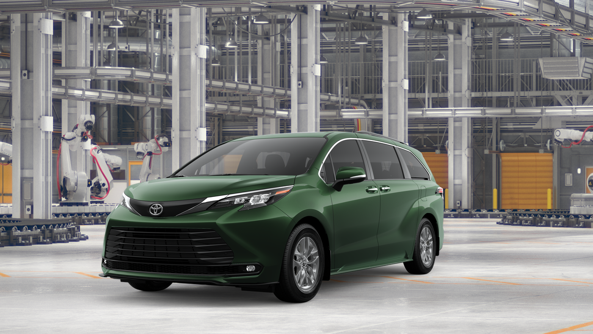 2026 Toyota Sienna XLE in Cypress — front three-quarter view