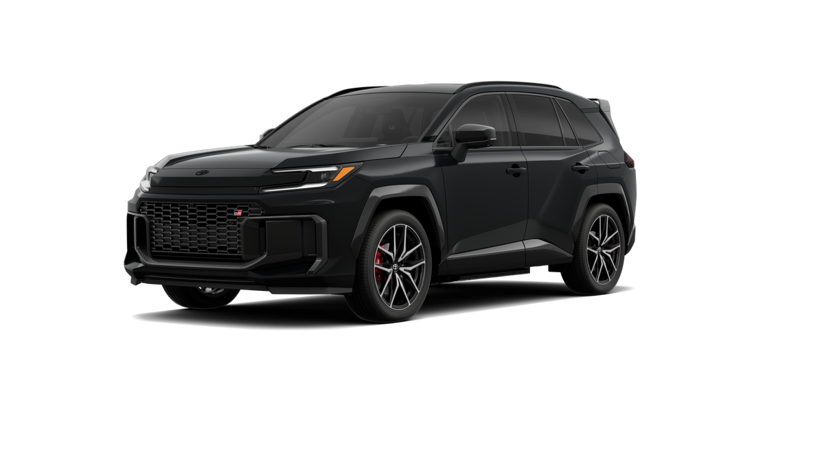 2026 Toyota RAV4 Plug-in Hybrid GR SPORT in Midnight Black Metallic — front three-quarter view