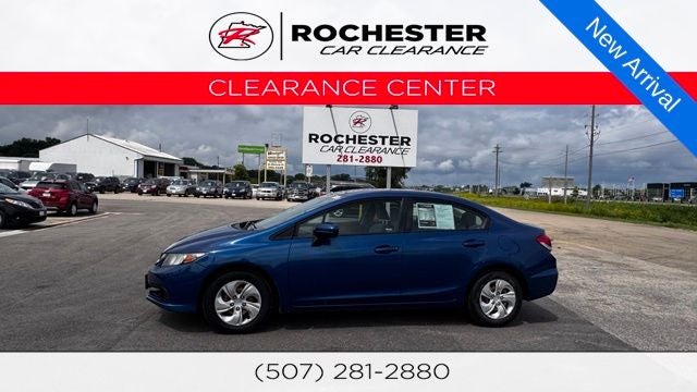 2014 Honda Civic LX in Blue — front three-quarter view