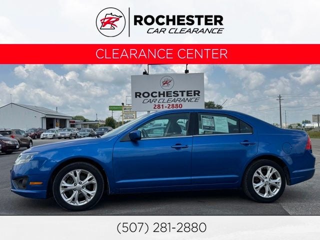 2012 Ford Fusion SE in Blue Flame — front three-quarter view