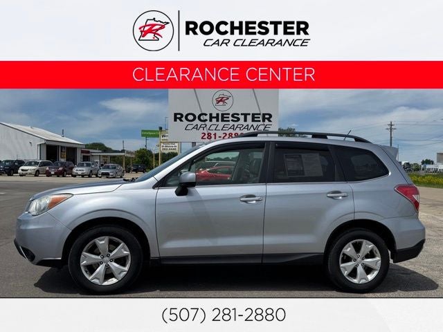 2014 Subaru Forester 2.5i Limited in Ice Silver Metallic — front three-quarter view